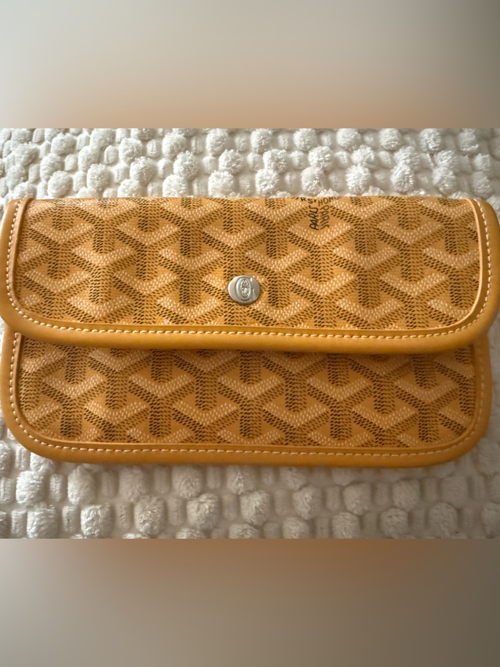 GOYARD Goyardine Pouch in Yellow